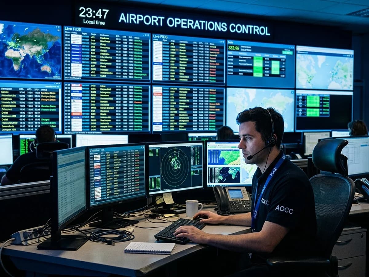 Trabajadores de handling en plataforma del aeropuerto